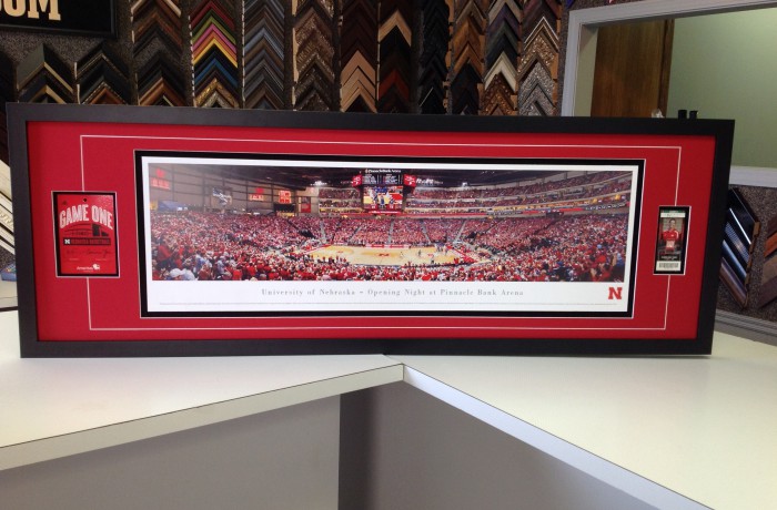 Basketball Photo with Tickets Framed