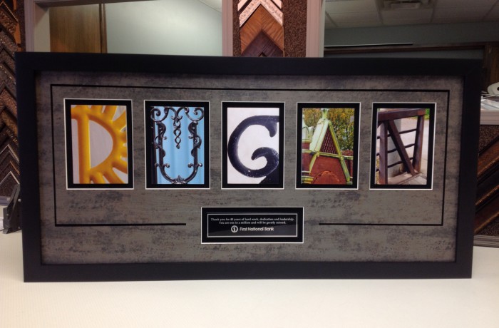 Custom Letters with Plate Framed