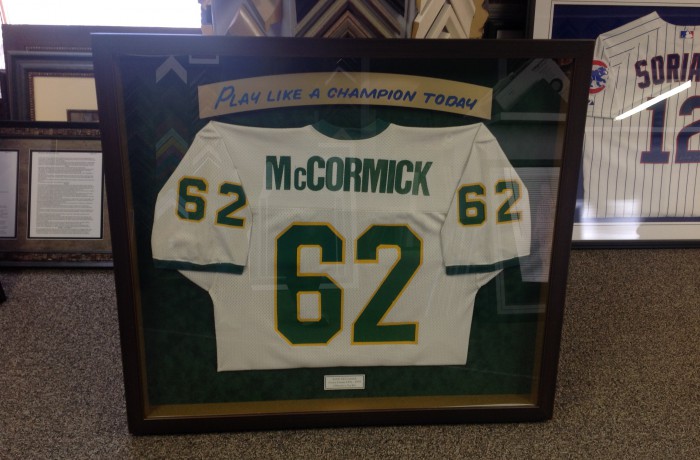 Notre Dame Framed Jersey with Custom Plate
