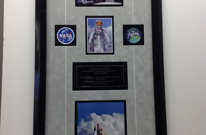 Space Program Items Framed