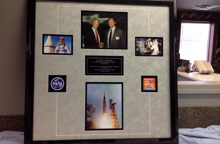 Space Program Items Framed