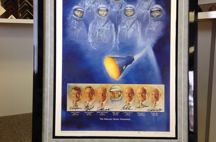 Space Program Items Framed