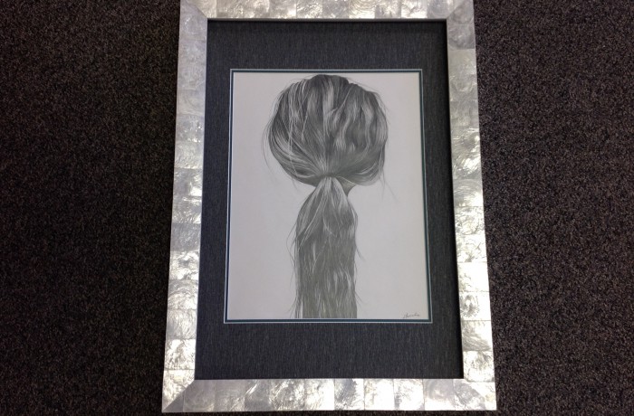 Pencil Drawing with Real Pearl Frame