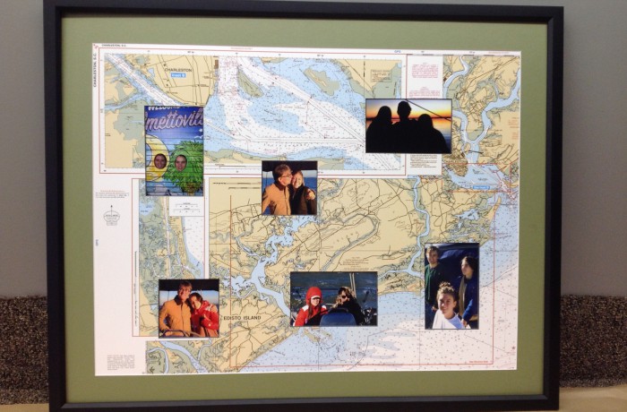 Vacation Map Framed with Family Photos