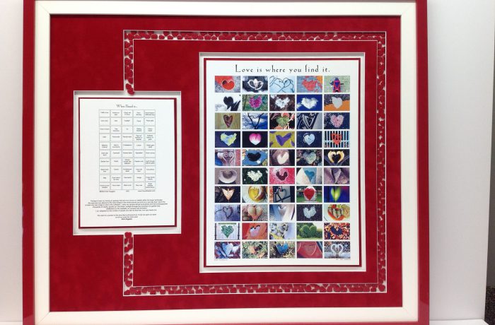 Heart Poster framed with Heart Buttons