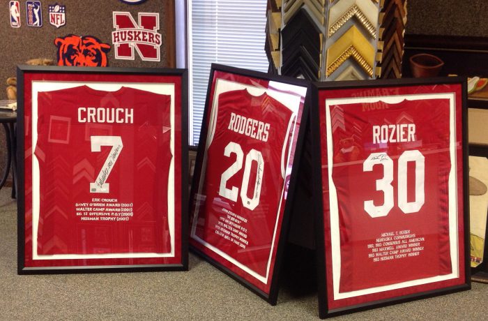 3 Heisman Jerseys Framed