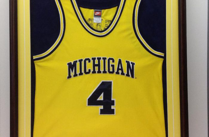 University of Michigan Basketball Jersey with Custom Logo and Engraved Plate