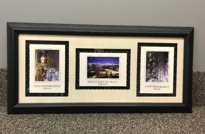 Postcards Framed with Fabric Background