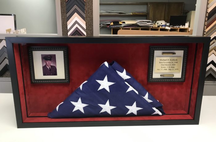 Memorial Flag w/Photo & Engraved Plate