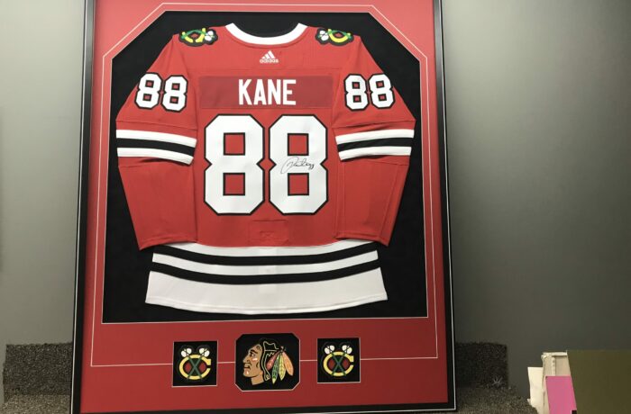 Kane Jersey Framed with Custom Logos