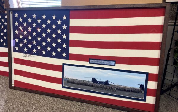 USA Flag with Photo and Engraved Plate