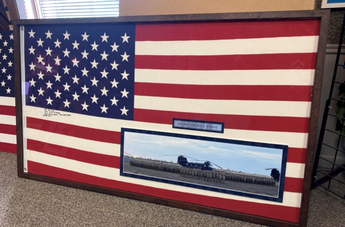 USA Flag with Photo and Engraved Plate